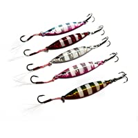 FitTrek Kit de Señuelos de Pesca - Spinning Casting Cebos 5 Piezas 40g - Jigs Pesca Metal para Trucha Bass Micro…
